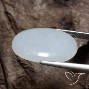 Jadeíta cinza azulado Natural 9.95ct, oval, Translúcido