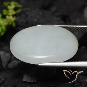 Jadeíta Cinza claro Natural 12.63ct, oval, Translúcido
