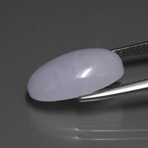 Jadeíta azul natural 8,65ct, corte oval, opaco