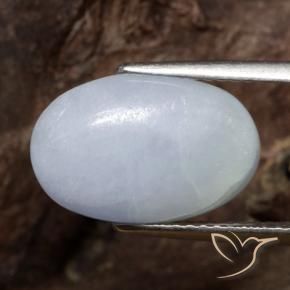 Jadeíta Cinza claro Natural 5.14ct, oval, Translúcido
