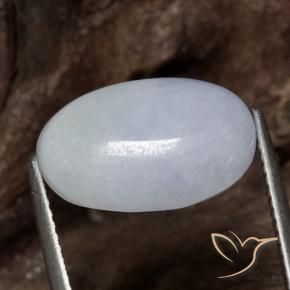 Jadeíta Cinza claro Natural 5.14ct, oval, Translúcido