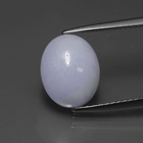 Jadeíta azul natural 4,07ct, corte oval, opaco