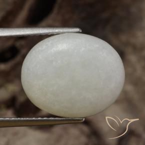 Jadeíta Cinza muito claro Natural 8.75ct, oval, Translúcido