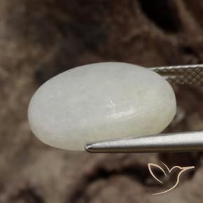 Jadeíta Cinza muito claro Natural 8.75ct, oval, Translúcido