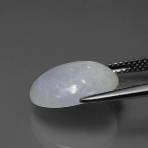 Jadeíta azul natural 6,53ct, corte oval, translúcido
