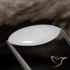 Jadeíta branco acinzentado Natural 5.25ct, Marquesa, Translúcido
