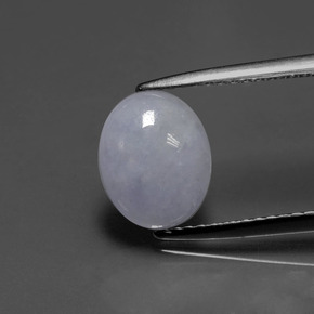 Jadeíta azul natural 2,00ct, corte oval, translúcido