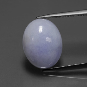Jadeíta azul natural 6,60ct, corte oval, opaco
