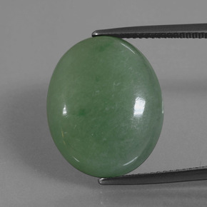 Jadeíta verde natural 21,62ct, corte oval, opaco
