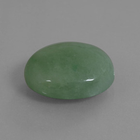 Jadeíta verde natural 21,62ct, corte oval, opaco