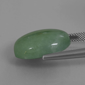 Jadeíta verde natural 21,62ct, corte oval, opaco