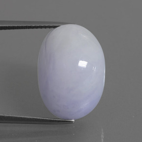 Jadeíta azul natural 24,47ct, corte oval, opaco