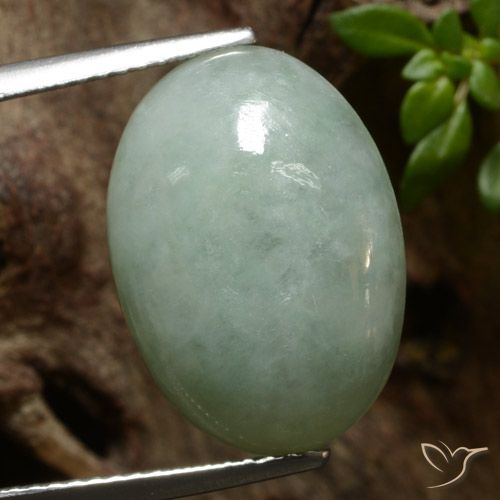 Jadeíta Verde acinzentado Natural 11.09ct, oval, Translúcido