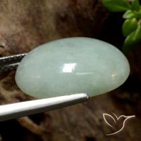 Jadeíta Verde acinzentado Natural 11.09ct, oval, Translúcido