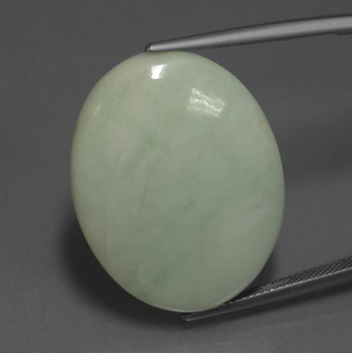 Jadeíta verde natural 42,37ct, corte oval, opaco