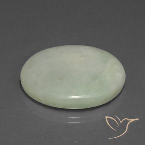 Jadeíta Verde acinzentado Natural 37.85ct, oval, Translúcido