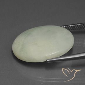 Jadeíta Verde acinzentado Natural 37.85ct, oval, Translúcido