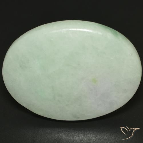 Jadeíta verde natural 35,14ct, corte oval, translúcido