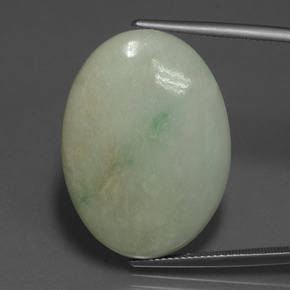 Jadeíta verde natural 38,26ct, corte oval, opaco