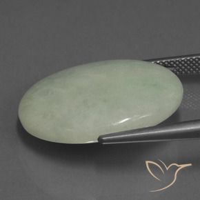 Jadeíta Verde acinzentado Natural 23.40ct, oval, Translúcido
