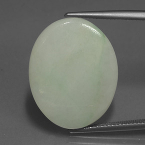Jadeíta verde natural 23,36ct, corte oval, translúcido