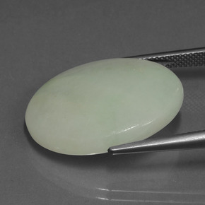 Jadeíta verde natural 23,36ct, corte oval, translúcido