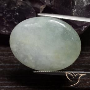 Jadeíta Verde acinzentado Natural 37.66ct, oval, Translúcido