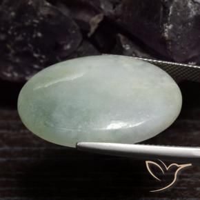 Jadeíta Verde acinzentado Natural 37.66ct, oval, Translúcido