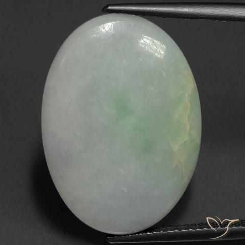 Jadeíta Verde acinzentado Natural 22.43ct, oval, Translúcido