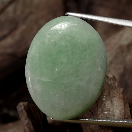 jadeita Verde médio Natural 20.00ct, Corte Oval, Opaco