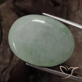 Jadeíta Verde acinzentado Natural 25.64ct, oval, Translúcido