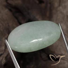 Jadeíta Verde acinzentado Natural 25.64ct, oval, Translúcido