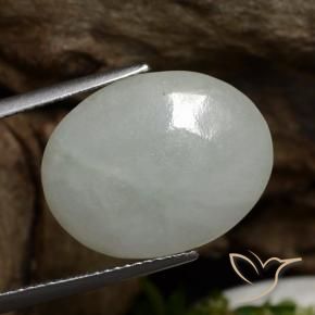 Jadeíta cinza médio Natural 10.12ct, oval, Translúcido