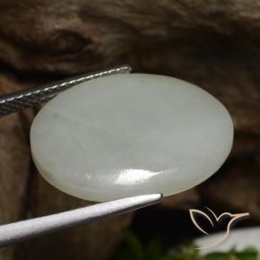 Jadeíta cinza médio Natural 10.12ct, oval, Translúcido