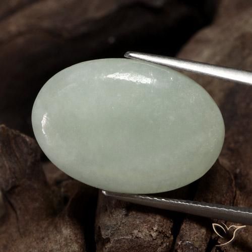 Jadeíta Verde acinzentado Natural 11.60ct, oval, Translúcido