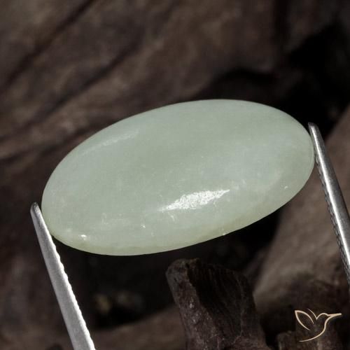 Jadeíta Verde acinzentado Natural 11.60ct, oval, Translúcido