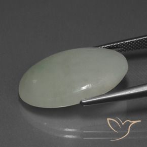 Jadeíta cinza médio Natural 20.76ct, oval, Translúcido