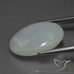 Jadeíta cinza médio Natural 24.18ct, oval, Translúcido