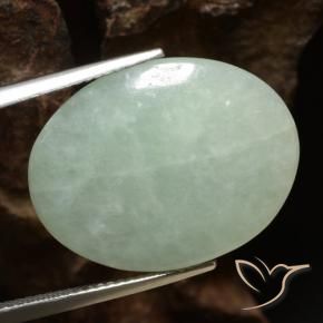 Jadeíta verde natural 16,53ct, corte oval, translúcido