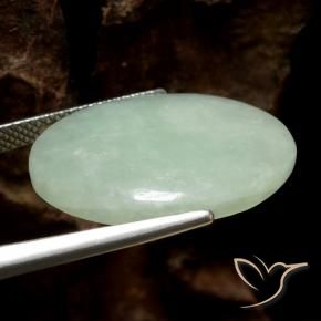 Jadeíta verde natural 16,53ct, corte oval, translúcido