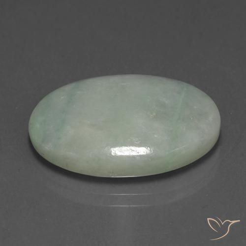 Jadeíta Verde acinzentado Natural 20.92ct, oval, Translúcido
