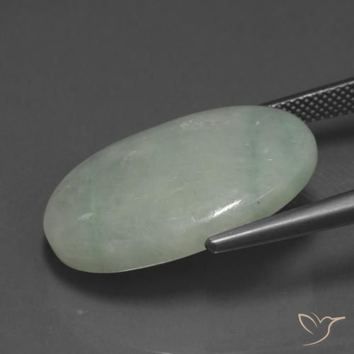 Jadeíta Verde acinzentado Natural 20.92ct, oval, Translúcido