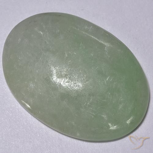 Jadeíta Verde musgo acinzentado Natural 11.77ct, oval, Translúcido
