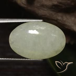 Jadeíta Cinzento Amarelo-Verde Natural 10.01ct, oval, Translúcido