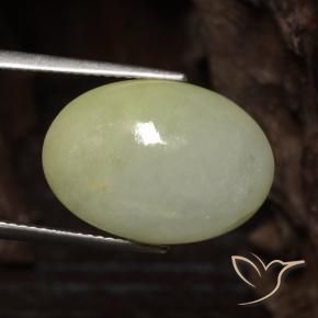 Jadeíta Cinzento Amarelo-Verde Natural 14.11ct, oval, Translúcido