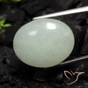 Jadeíta Verde Avelã Claro Natural 17.80ct, oval, Translúcido