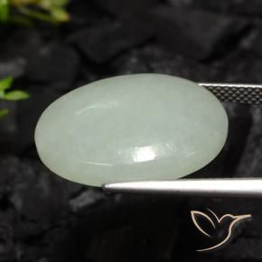Jadeíta Verde Avelã Claro Natural 17.80ct, oval, Translúcido