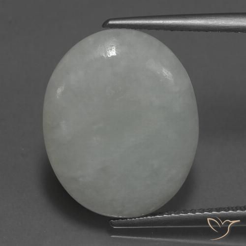 10.86ct Natural Verde acinzentado Jadeíta, oval, Translúcido