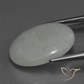 Jadeíta Verde acinzentado Natural 10.86ct, oval, Translúcido