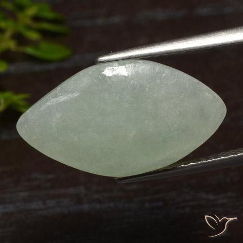 Jadeíta Verde Avelã Claro Natural 6.77ct, Marquesa, Translúcido